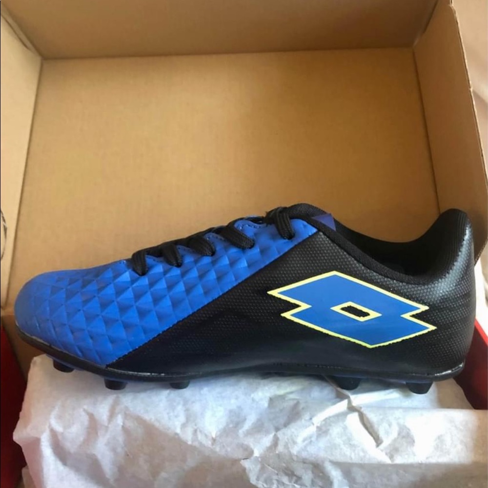 Forza Elite blue soccer cleats in a youth size 4.